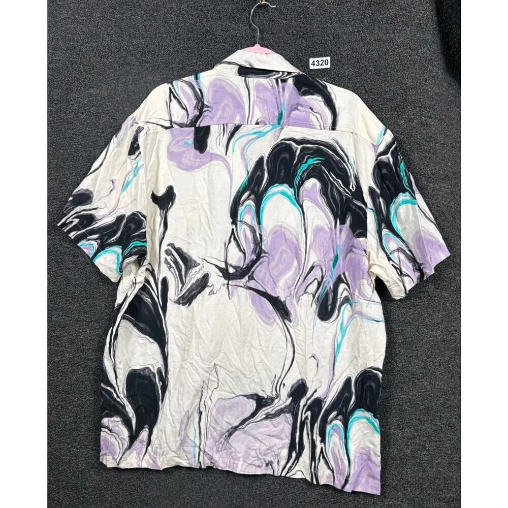 Ice Cream Marbling Button-Up Camp Shirt Mens Size XL Short Sleeve Regular Fit - Picture 2 of 8